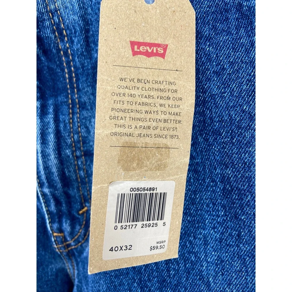 Levi 505 Jeans Mens 40x32 Blue Classic Straight Leg Zip Comfort Denim Cowboy NWT